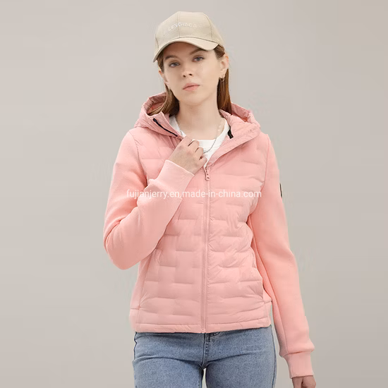 Lady′ S Down Insulation Hiking Hybrid Jacket Outer Wear
