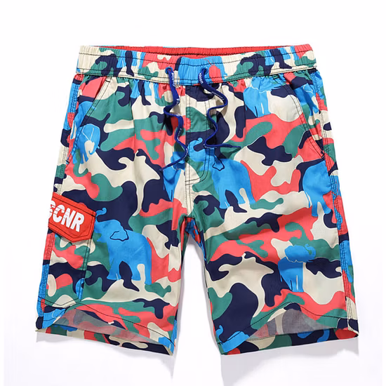 Custom Camouflage Sublimation Printing Men′ S Microfiber Beach Sports Board Shorts
